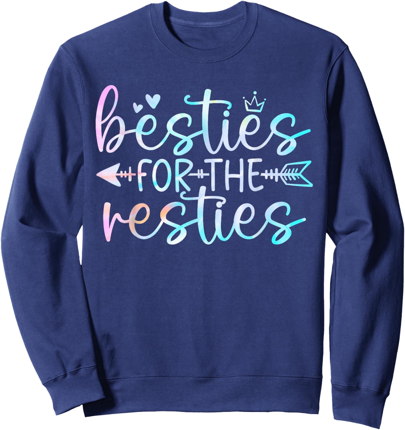 Cute Funny Tie Dye Best Friend Matching Bestie Squad BFF Sweatshirt - Sweatshirt | Navy