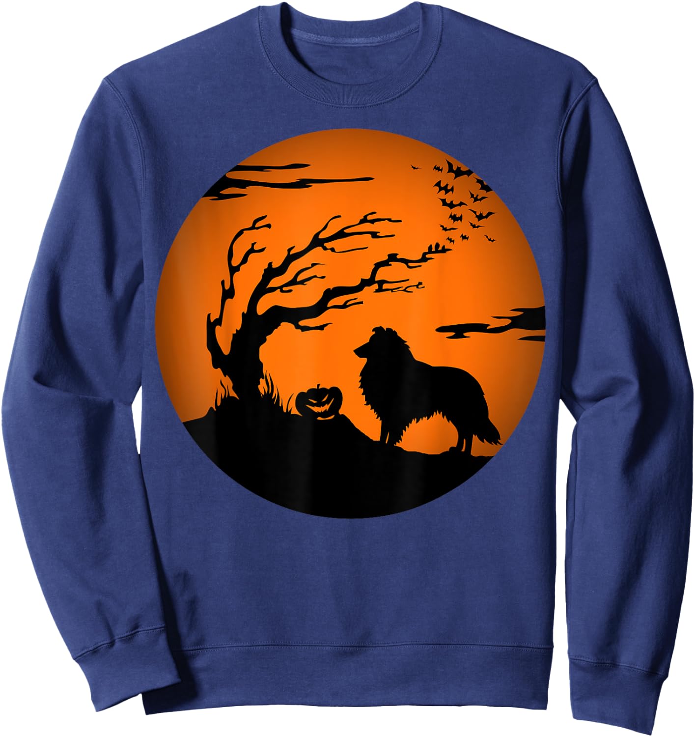 Rough Collie Halloween Sweatshirt - Sweatshirt | Navy
