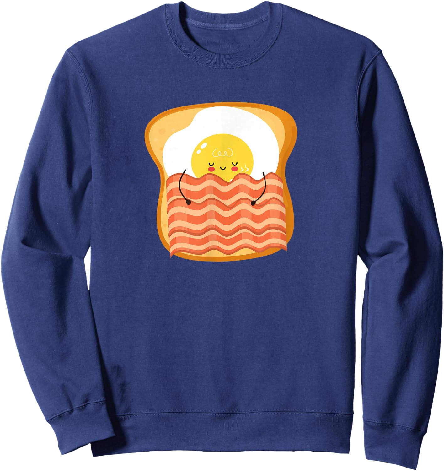 Bacon and Egg in Bed Fried Egg Sleeping Shirt Pajamas Pyjama Sweatshirt - Sweatshirt | Navy