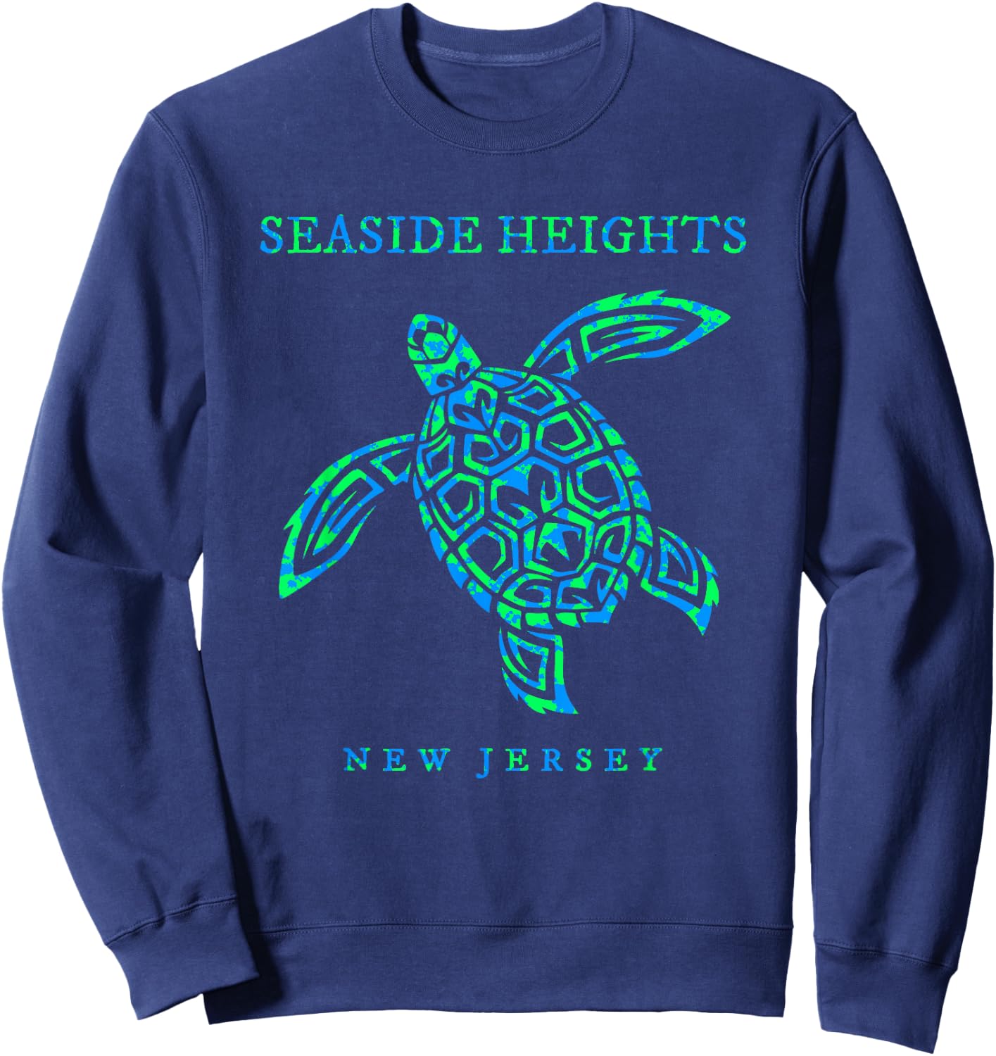 Seaside Heights New Jersey Sea Turtle Boys Girls Toddler Sweatshirt - Sweatshirt | Navy