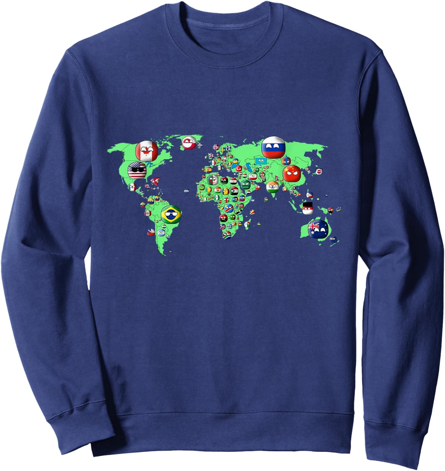 Countryballs world map Sweatshirt - Sweatshirt | Navy