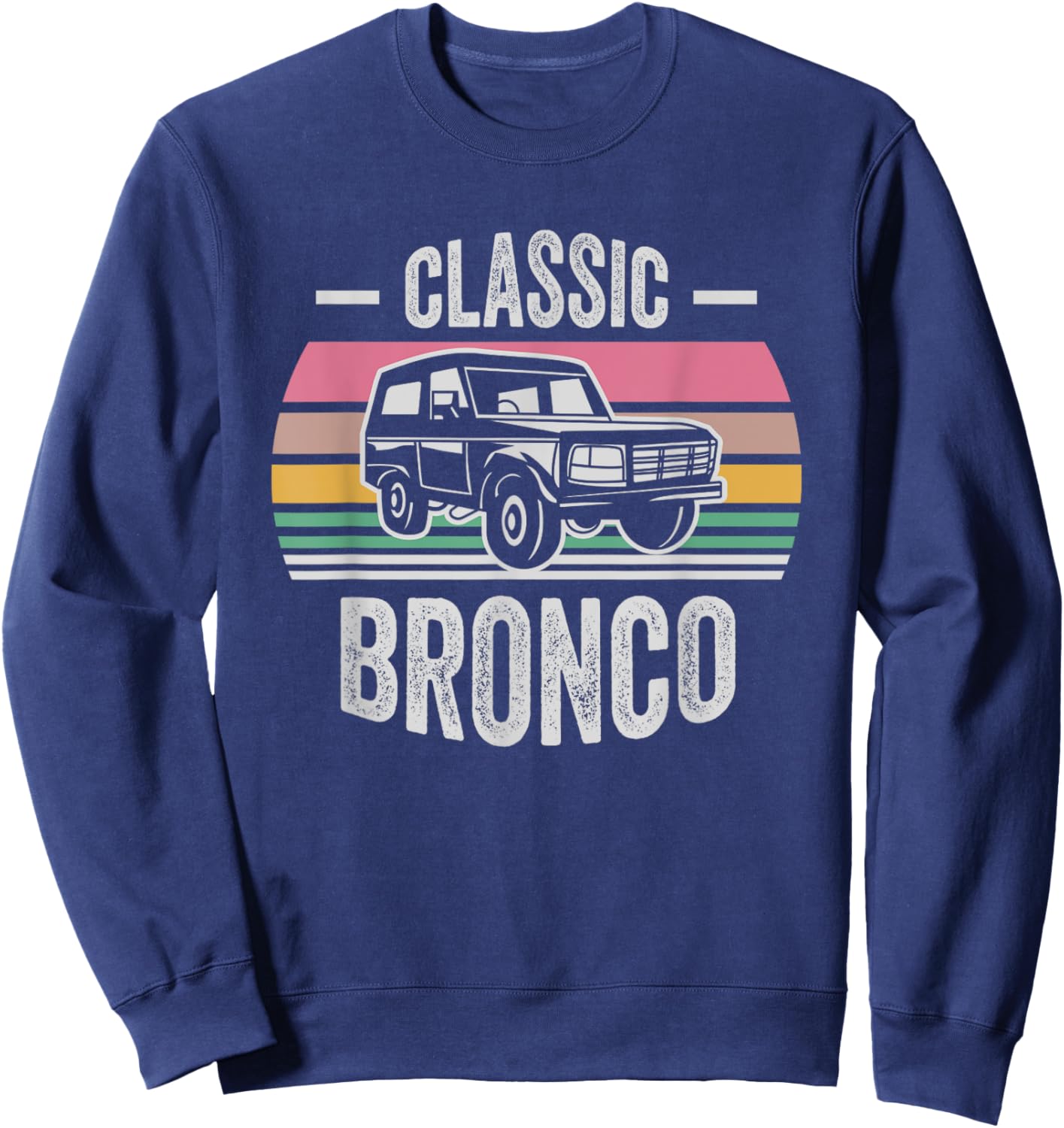 Classic Bronco Retro Style Graphic Sweatshirt - Sweatshirt | Navy