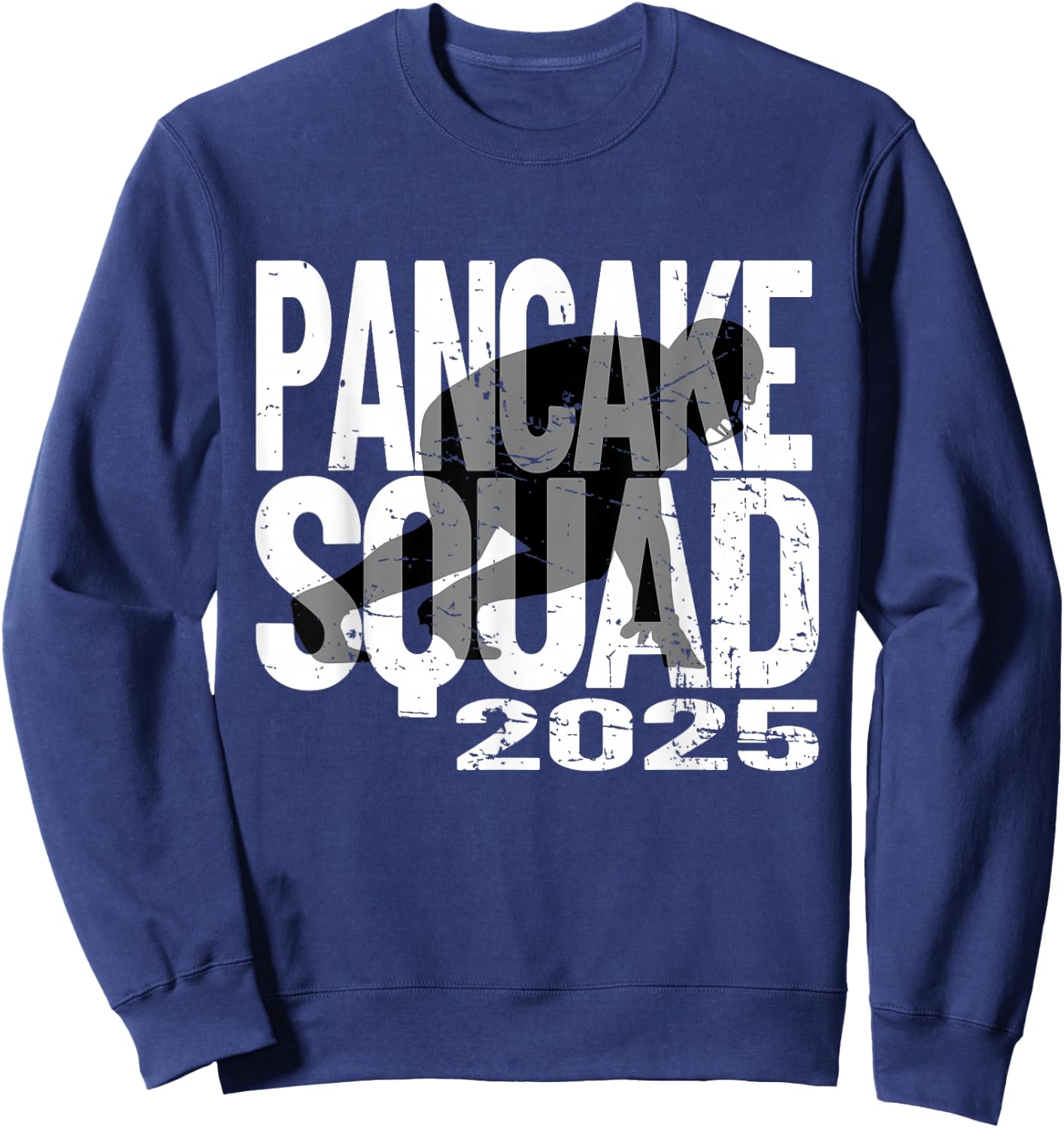 Vintage Football Player Lineman Pancake Squad 2025 Sweatshirt - Sweatshirt | Navy