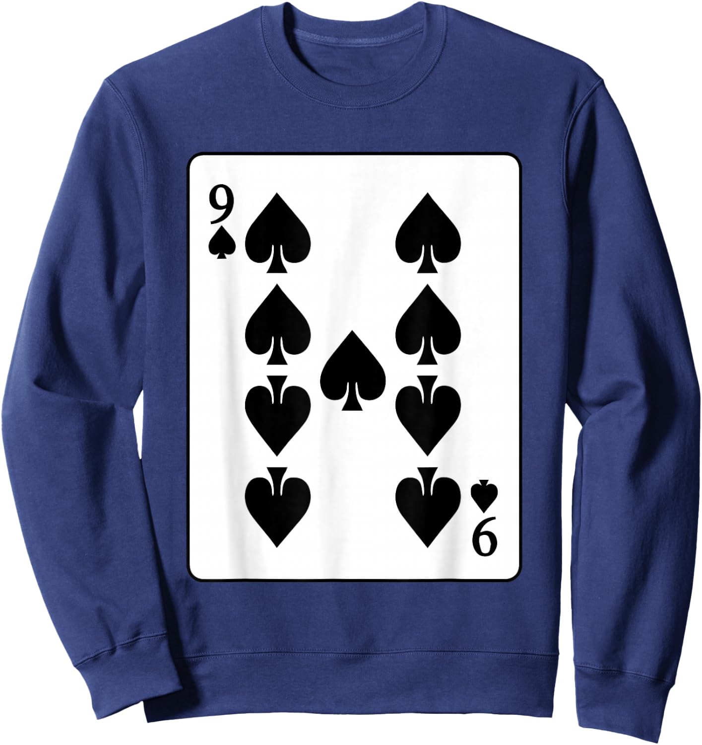Nine Of Spades Playing Card Poker Player Costume Sweatshirt - Sweatshirt | Navy
