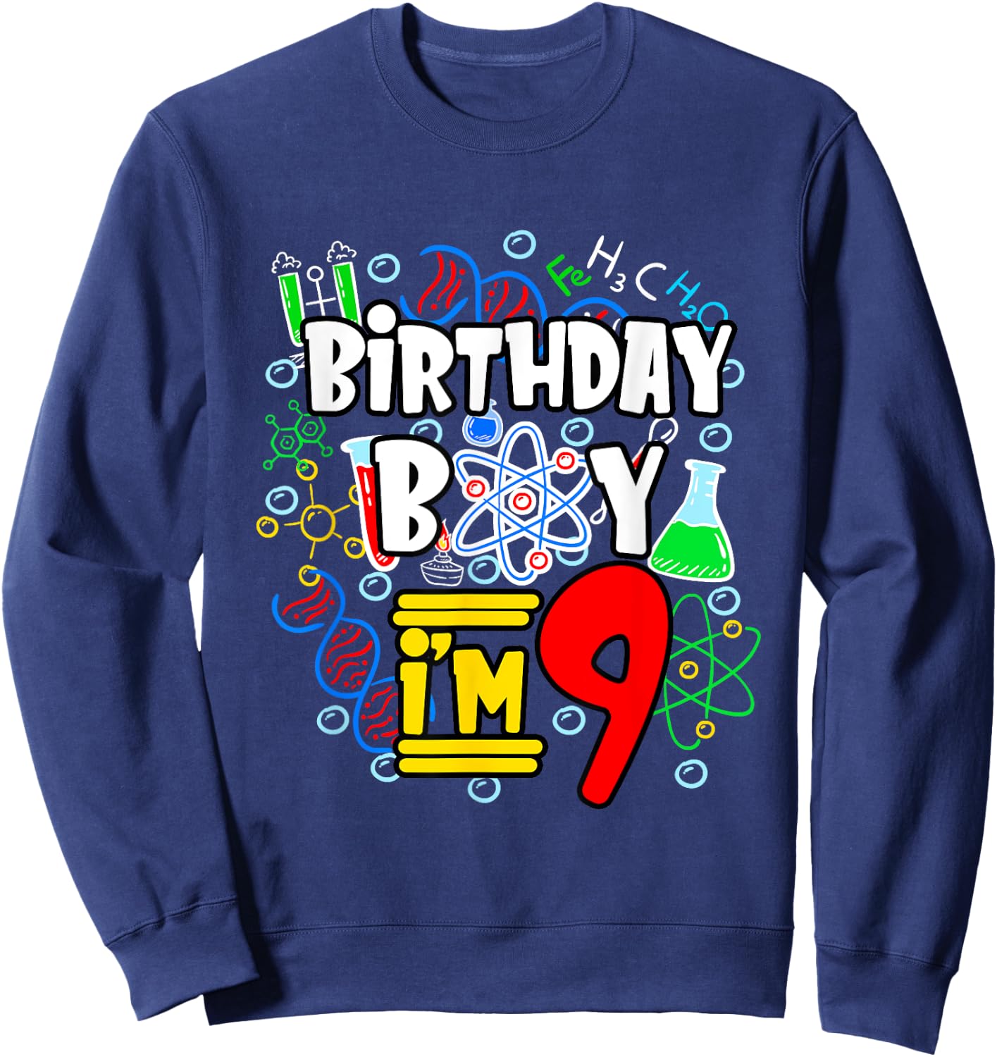 Kids Birthday Boy I'm 9 Years Old Gifts Toddler 9th Birthday Sweatshirt - Sweatshirt | Navy