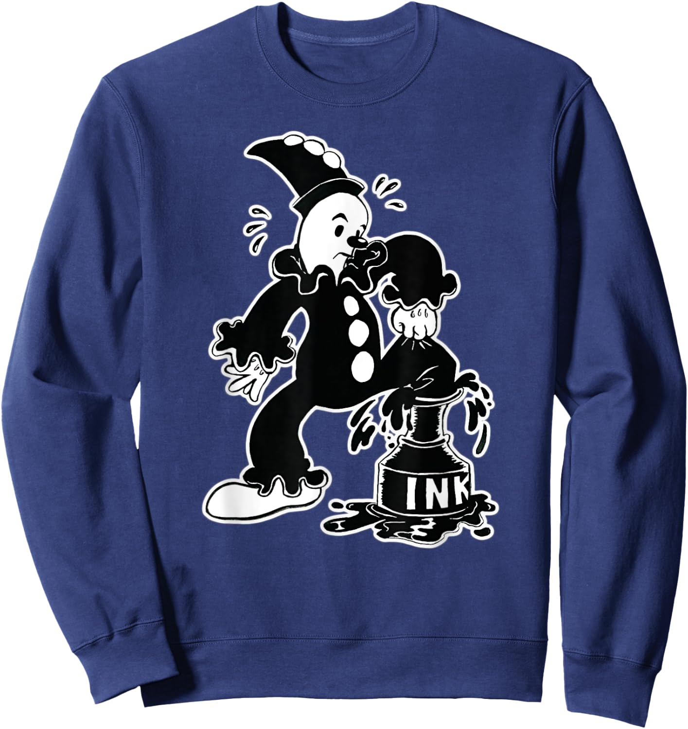 Koko the Clown Out of the Inkwell Gothic Vintage Cartoon Sweatshirt - Sweatshirt | Navy