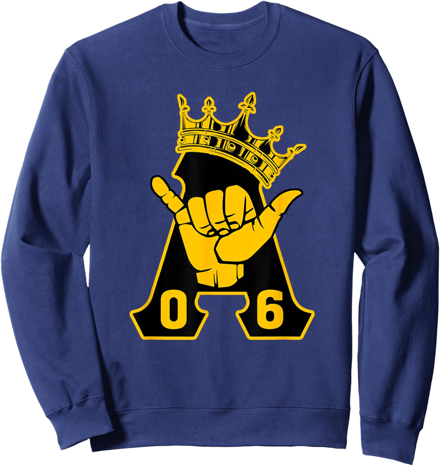 Alpha African 1906 Fraternity Hand Sign Crown Sweatshirt - Sweatshirt | Navy