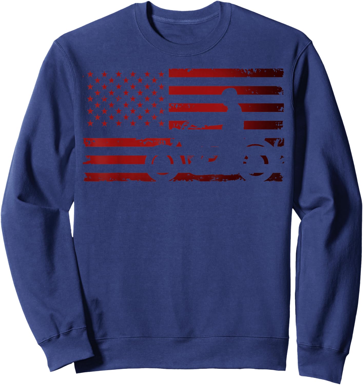 American Flag Motorcycle Biker Chopper Sweatshirt - Sweatshirt | Navy