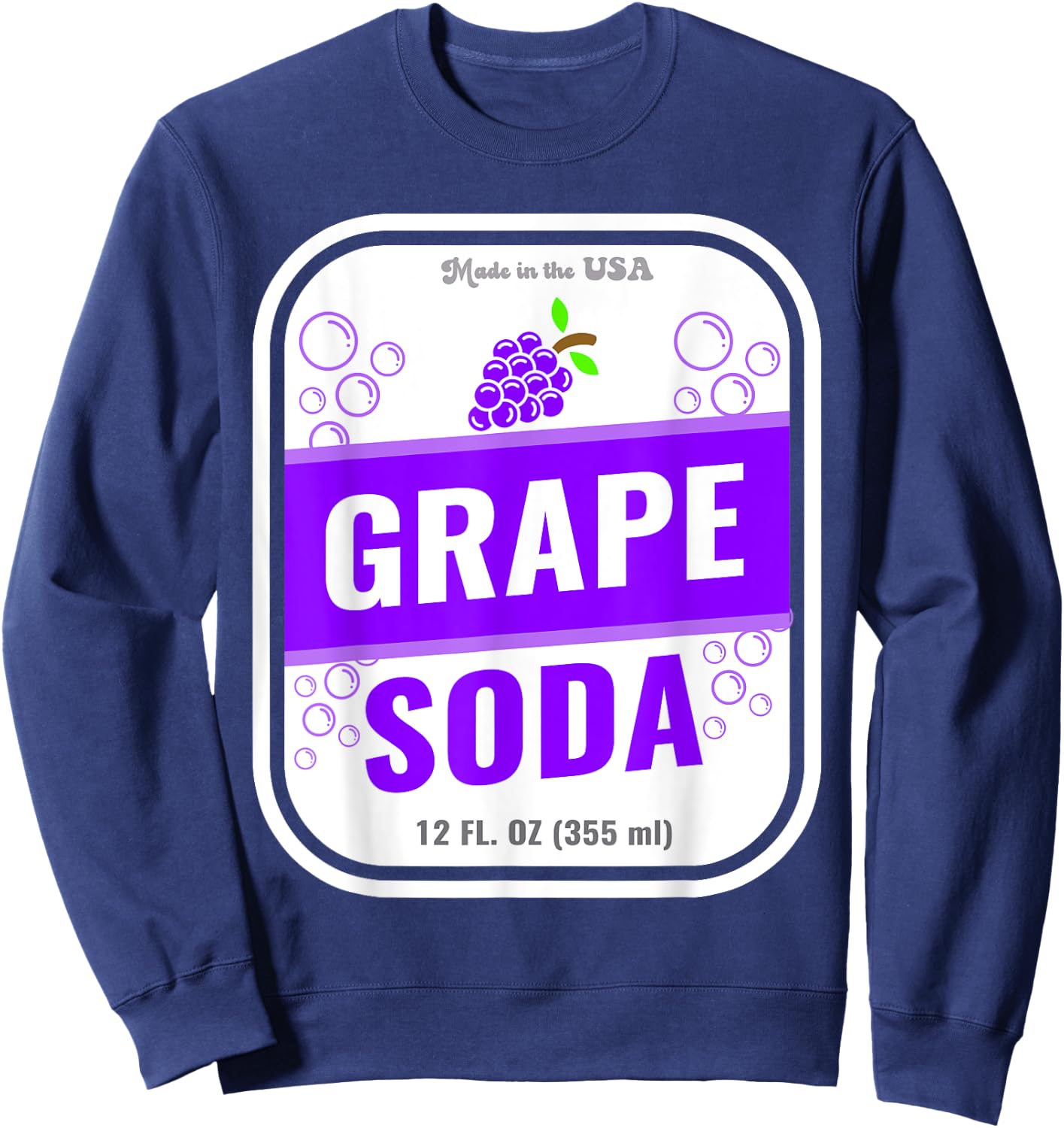 Halloween Costume Grape Soda Unique Group Costume Idea Sweatshirt - Sweatshirt | Navy