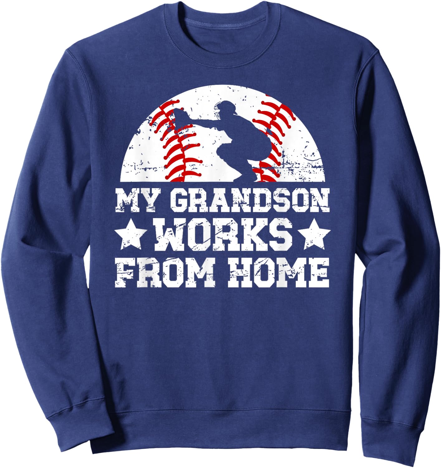 My Grandson Baseball Catcher Grandpa Of A Baseball Catcher Sweatshirt - Sweatshirt | Navy
