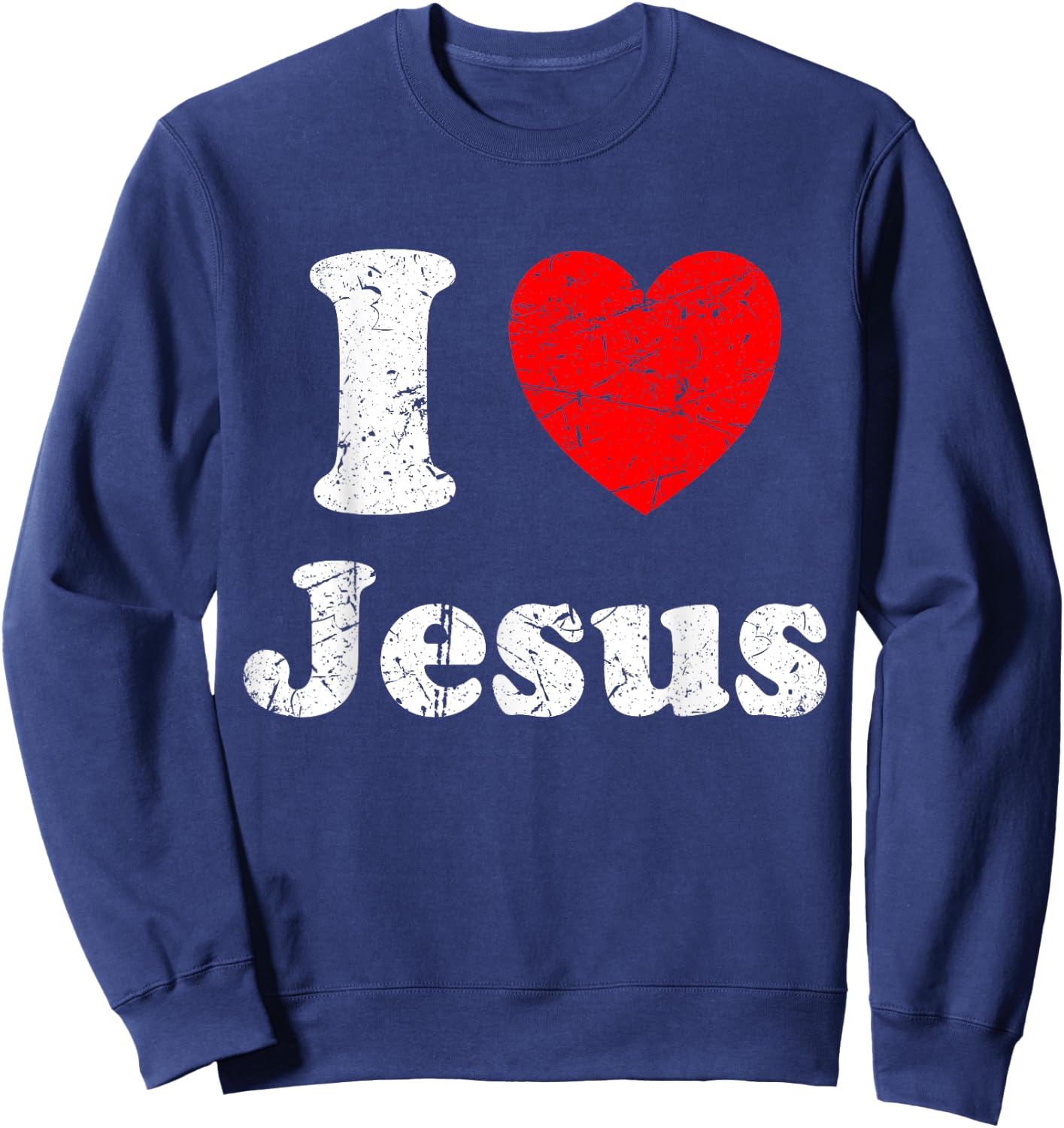 I Love Jesus Graphic Sweatshirt - Sweatshirt | Navy