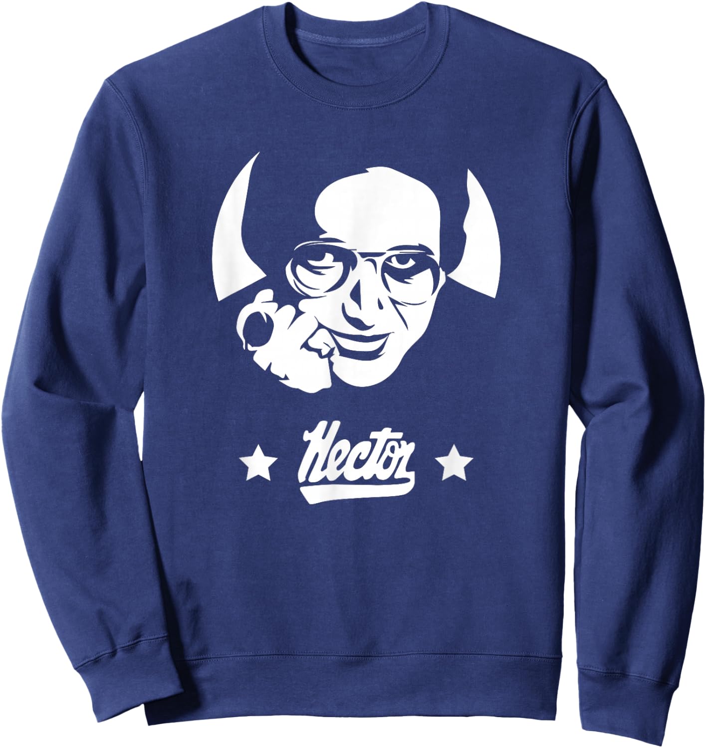 SalsaMe Hector Lavoe El Cantante de Los Cantantes -Adults Black Cotton Polyester Short Sleeve Classic Fit Sweatshirt - Sweatshirt | Navy