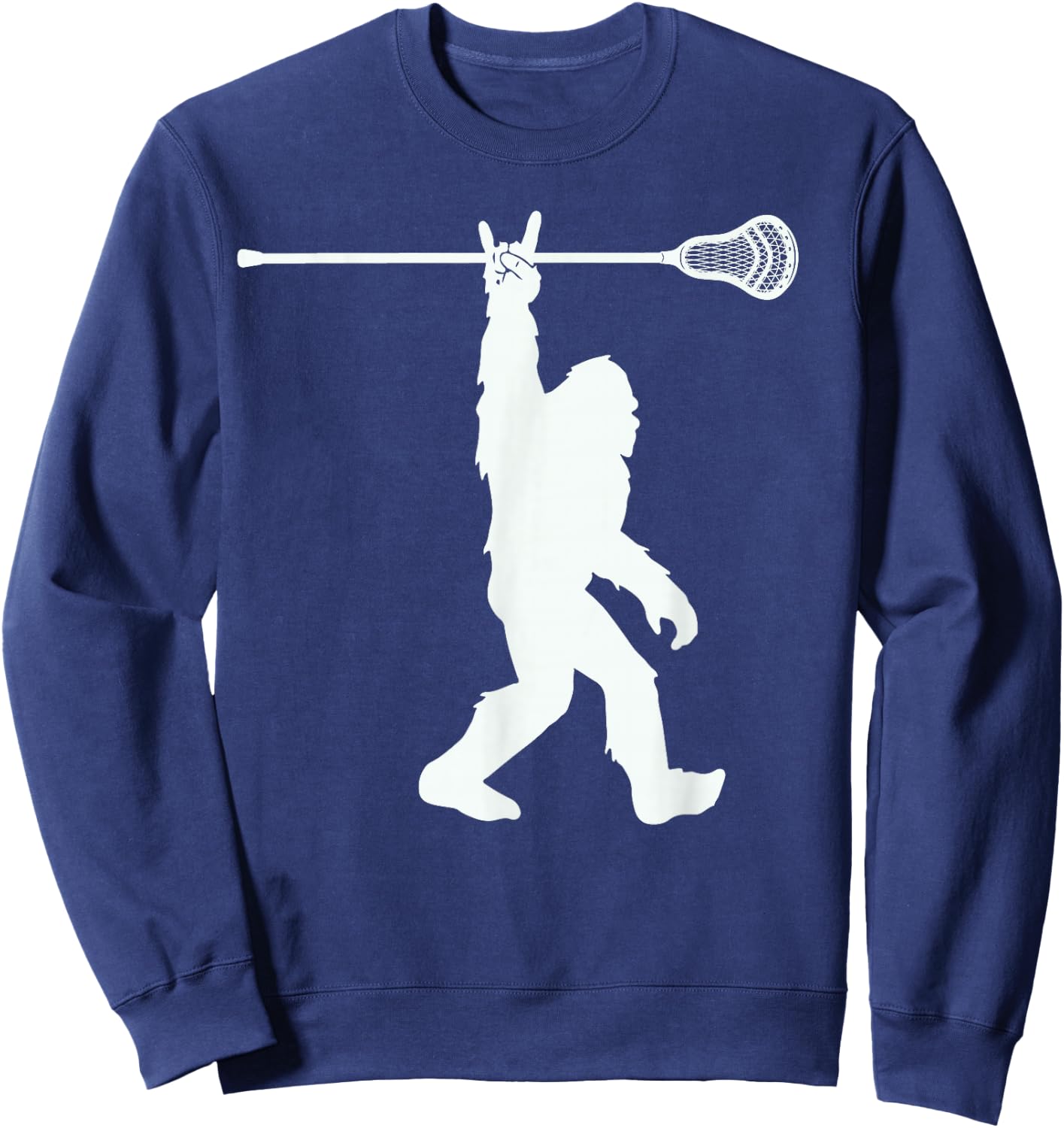 Lacrosse-Shirt Vintage Lax Bigfoot Sasquatch Youth Men Boys Sweatshirt - Sweatshirt | Navy