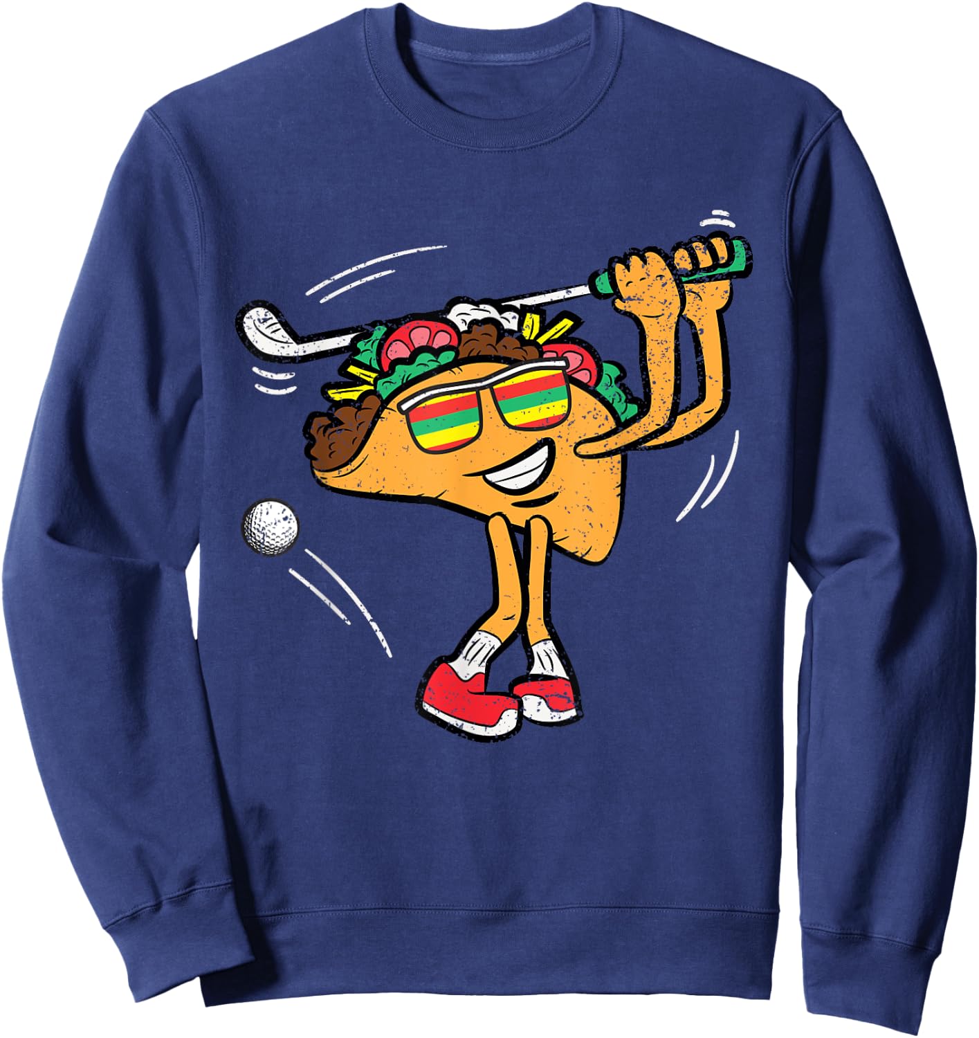 Taco Golf Player Cinco De Mayo Mexican Golfer Food Fiesta Sweatshirt - Sweatshirt | Navy