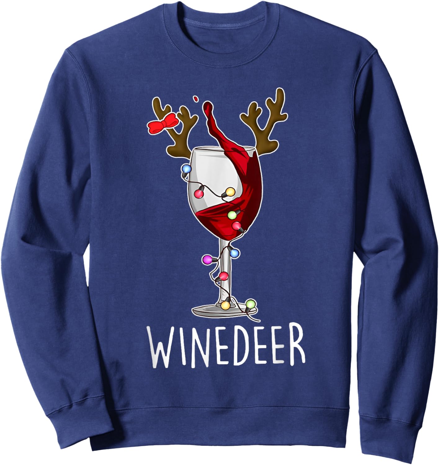 Reinbeer Winedeer Beer Wine Reindeer Christmas Xmas Couples Sweatshirt - Sweatshirt | Navy