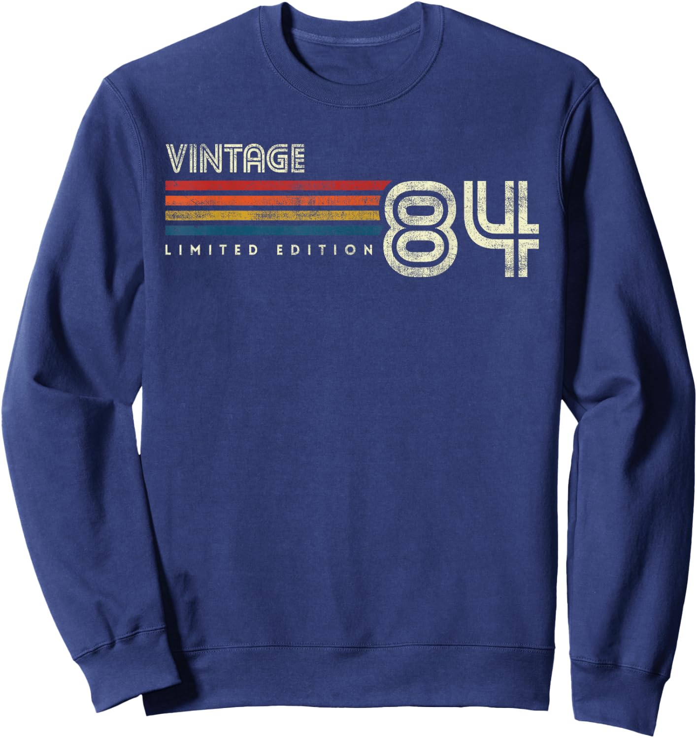 Vintage 1984 Chest Stripe Birthday Sweatshirt - Sweatshirt | Navy