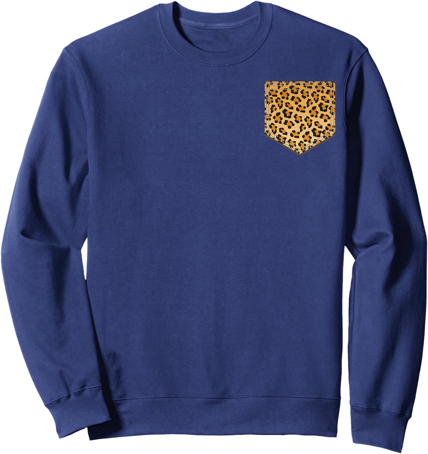 Leopard Print Pocket | Cool Animal Lover Cheetah Gift Small Sweatshirt - Sweatshirt | Navy