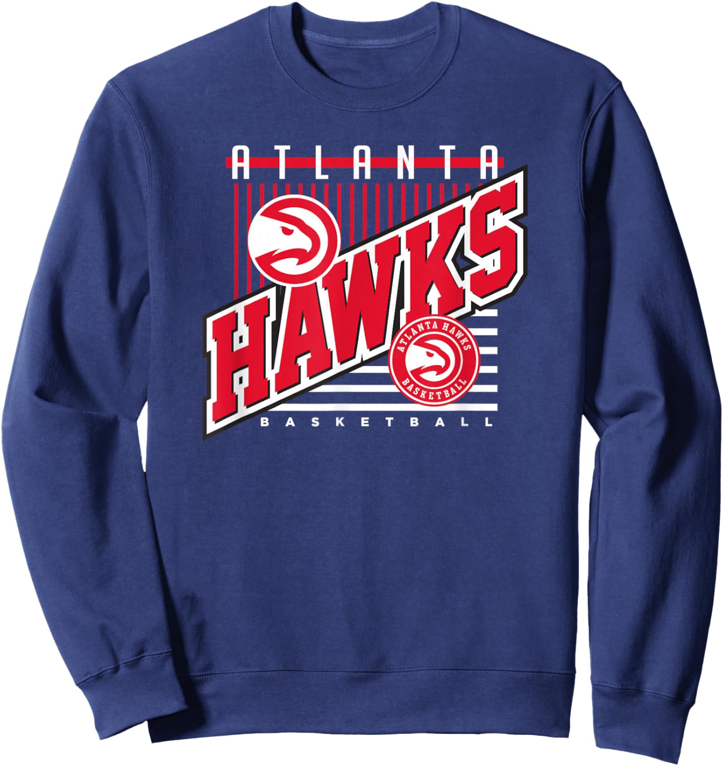 Atlanta Hawks NBA Rise Above - Men's Black Small Short Sleeve Classic Letter Print Sweatshirt - Sweatshirt | Navy