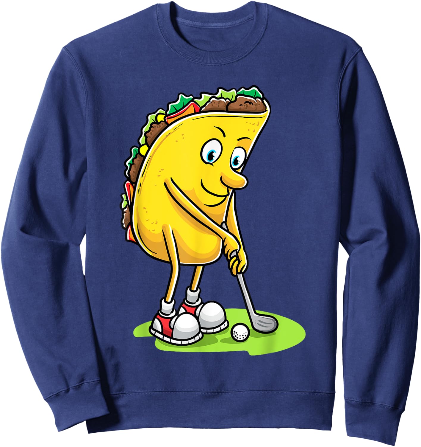 Taco With Golf Enthusiasts Men Golfers Sweatshirt - Sweatshirt | Navy