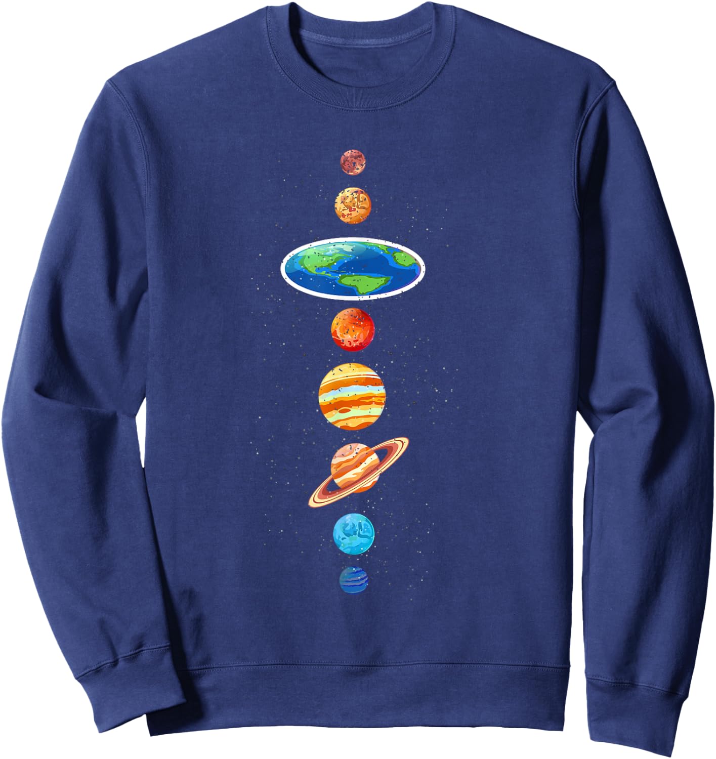 Flat Earth Conspiracy - Solar System Planets - Flat Earther Sweatshirt - Sweatshirt | Navy