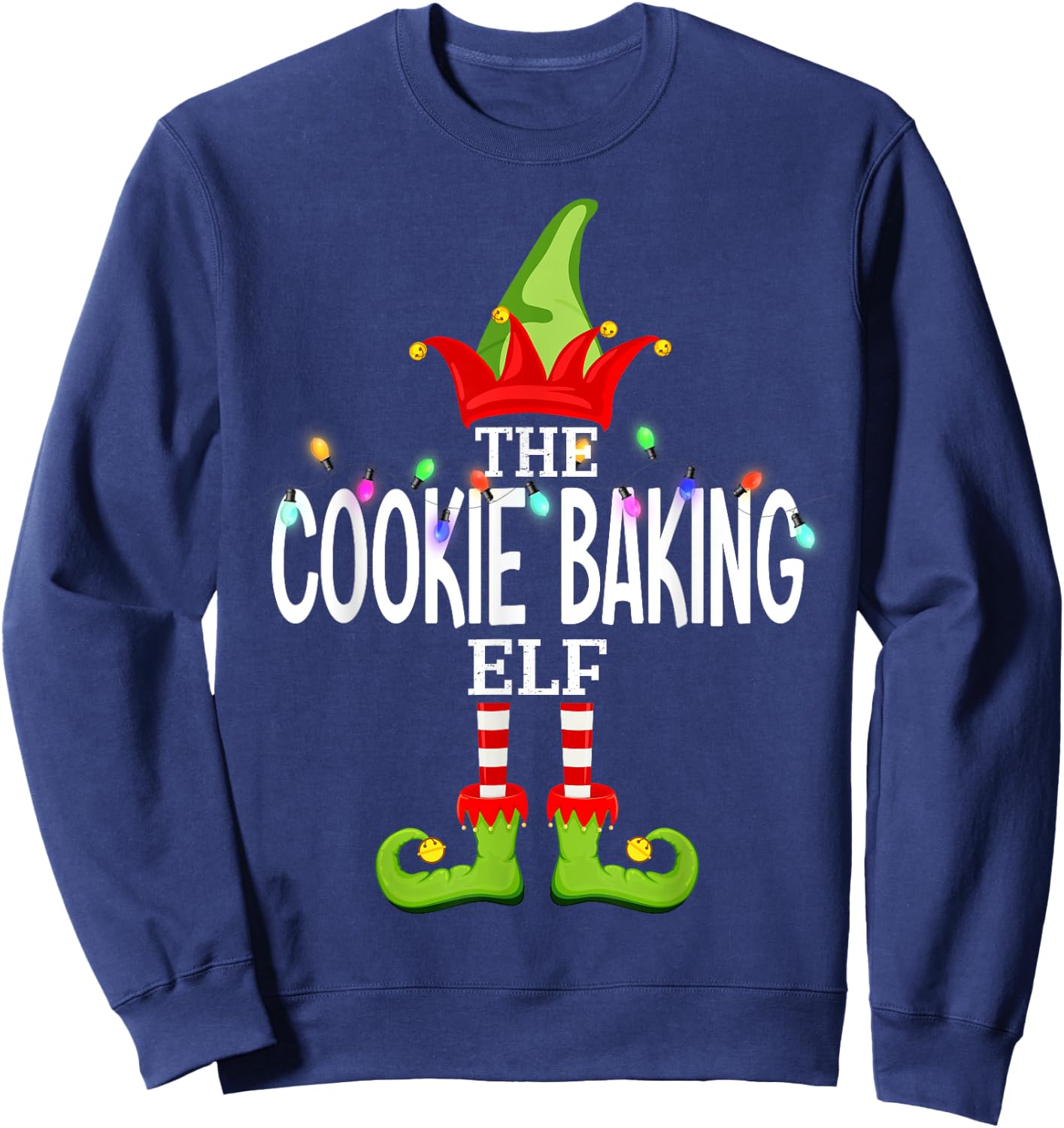 The Cookie Baking Elf Christmas Matching Pajamas Sweatshirt - Sweatshirt | Navy