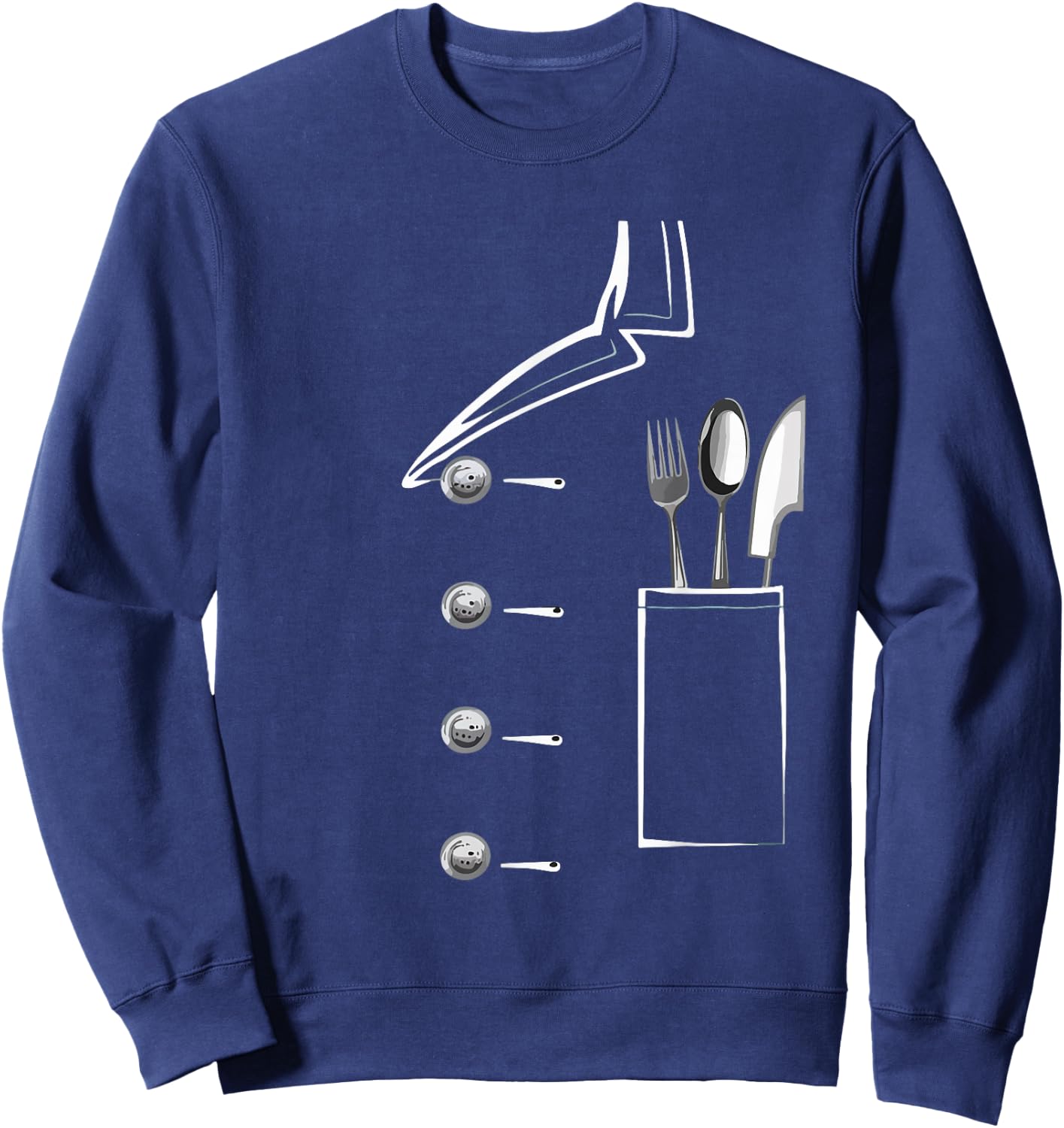 Chef Jacket Uniform Cooking Cook Funny Chef Culinary Kitchen Sweatshirt - Sweatshirt | Navy