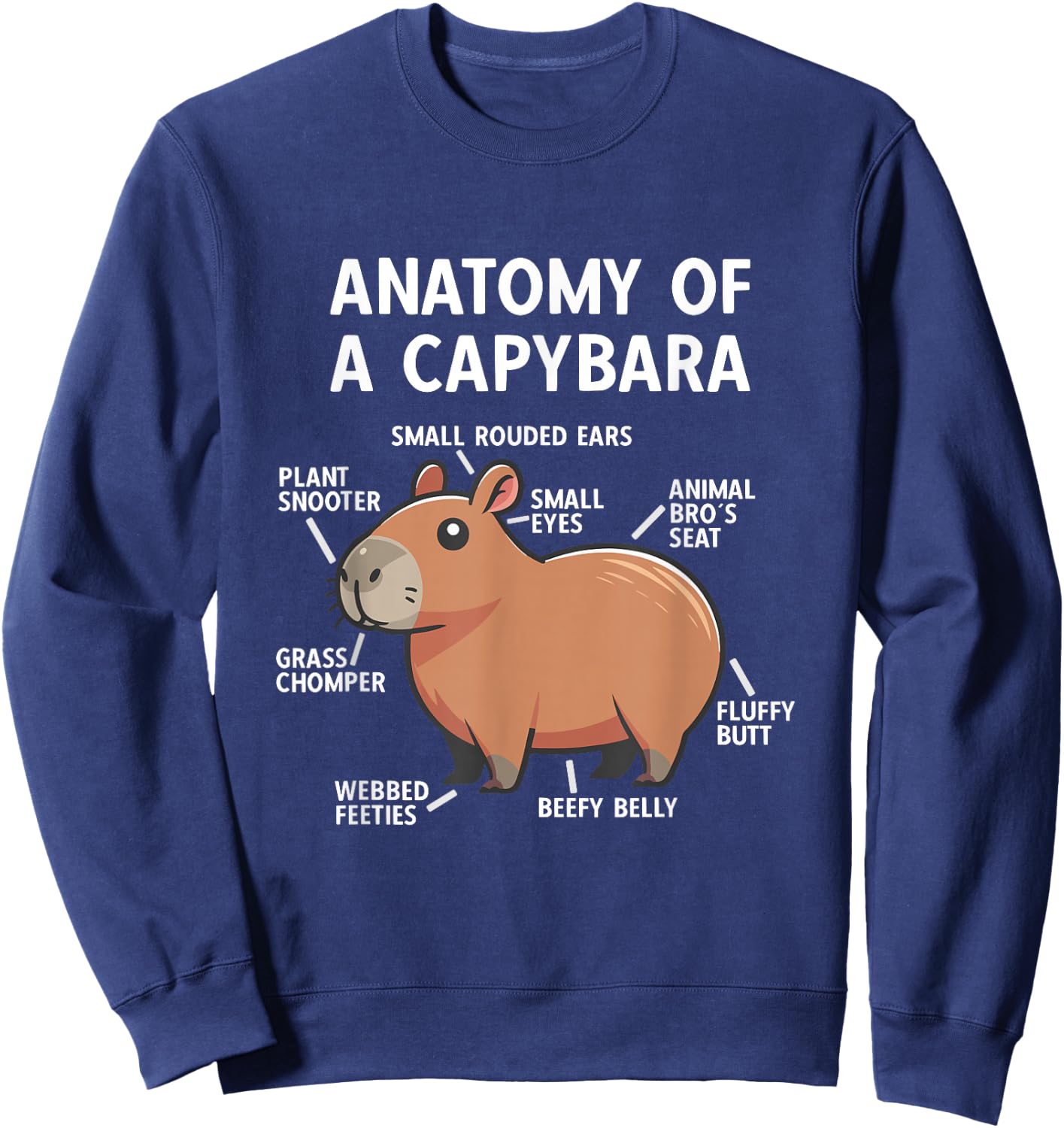 Funny Anatomy Of A Capybara Sweatshirt - Sweatshirt | Navy