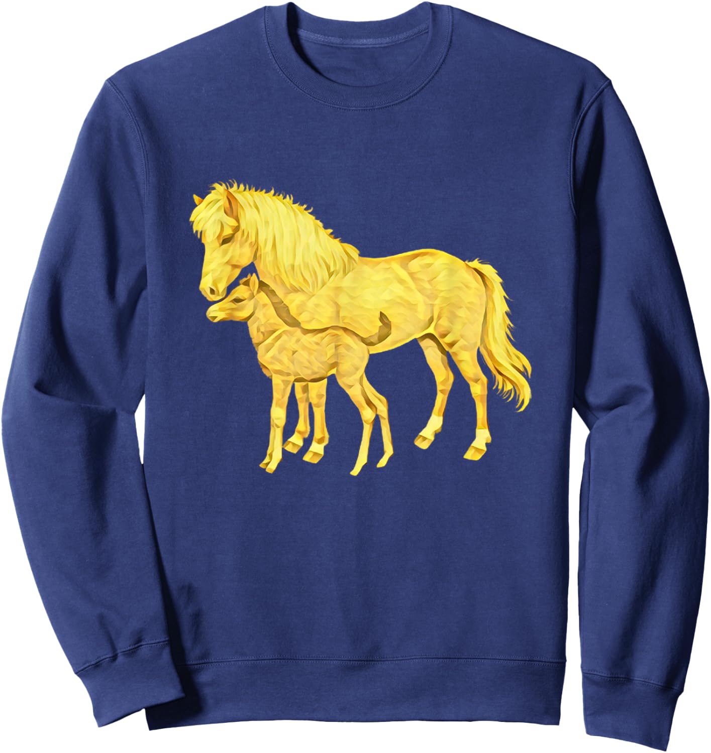 Horses Motif Horse Elegant Mane Animals colorful Horses Sweatshirt - Sweatshirt | Navy