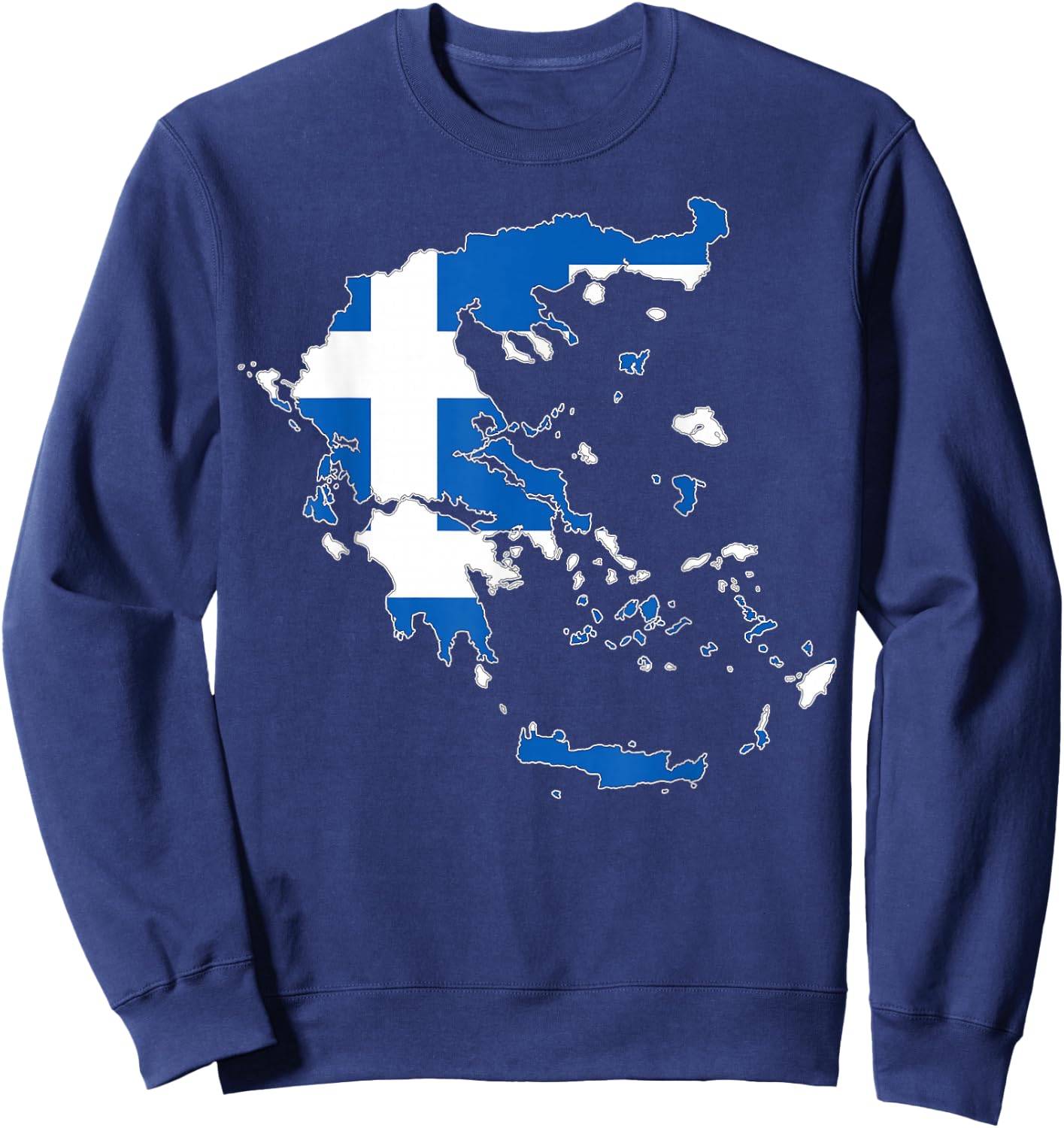Cool Greece Flag Heart Print Proud To Be Greek I Love Athens Sweatshirt - Sweatshirt | Navy