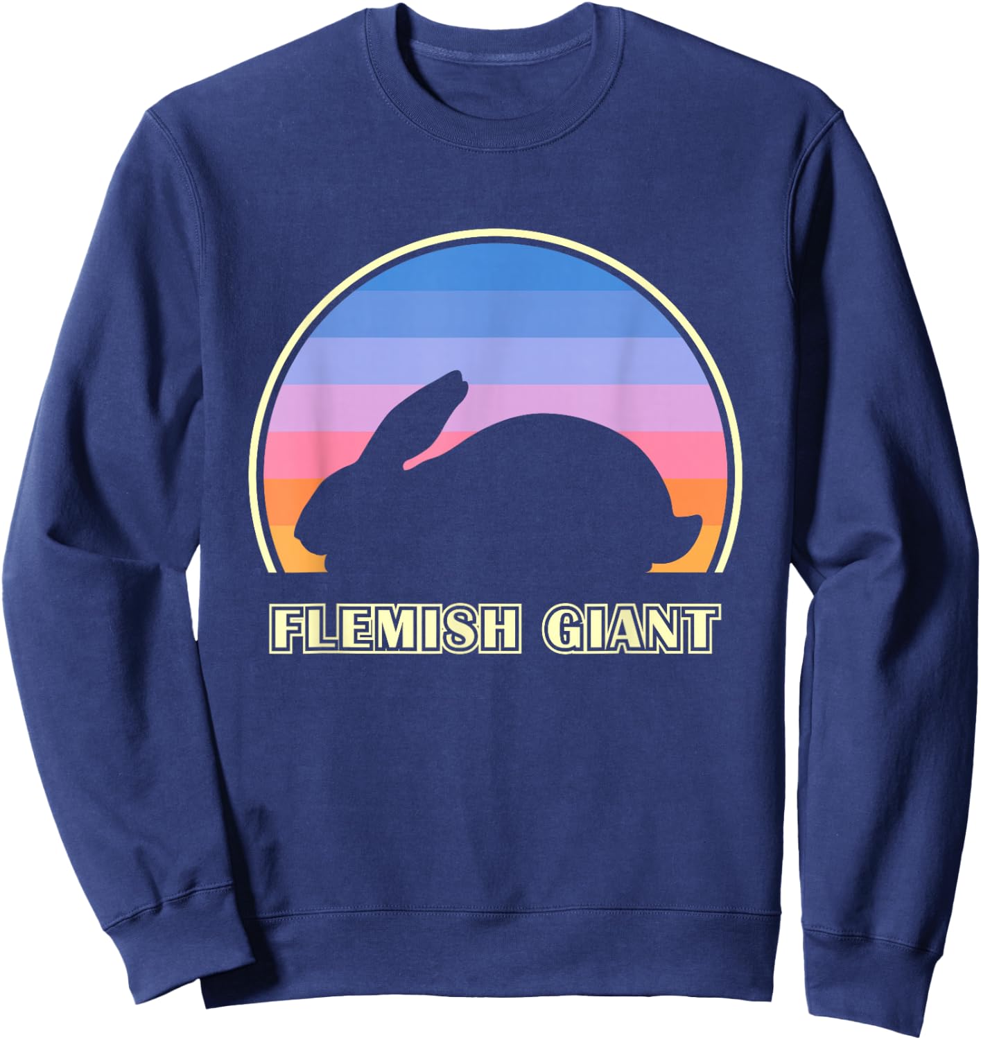 Flemish Giant Vintage Sunset Rabbit Sweatshirt - Sweatshirt | Navy