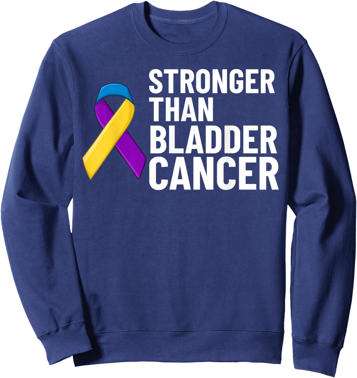 Bladder Cancer Ribbon Awareness Chemo Survivor Sweatshirt - Sweatshirt | Navy
