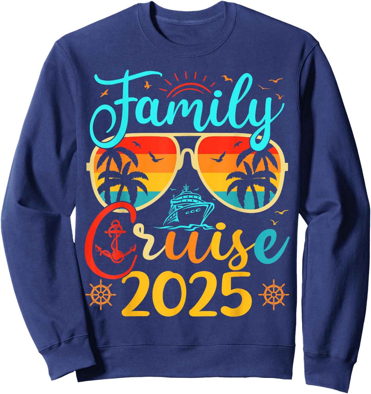 Family Cruise 2025 Summer Vacation Matching Family Cruise Women Kids Sweatshirt - Sweatshirt | Navy