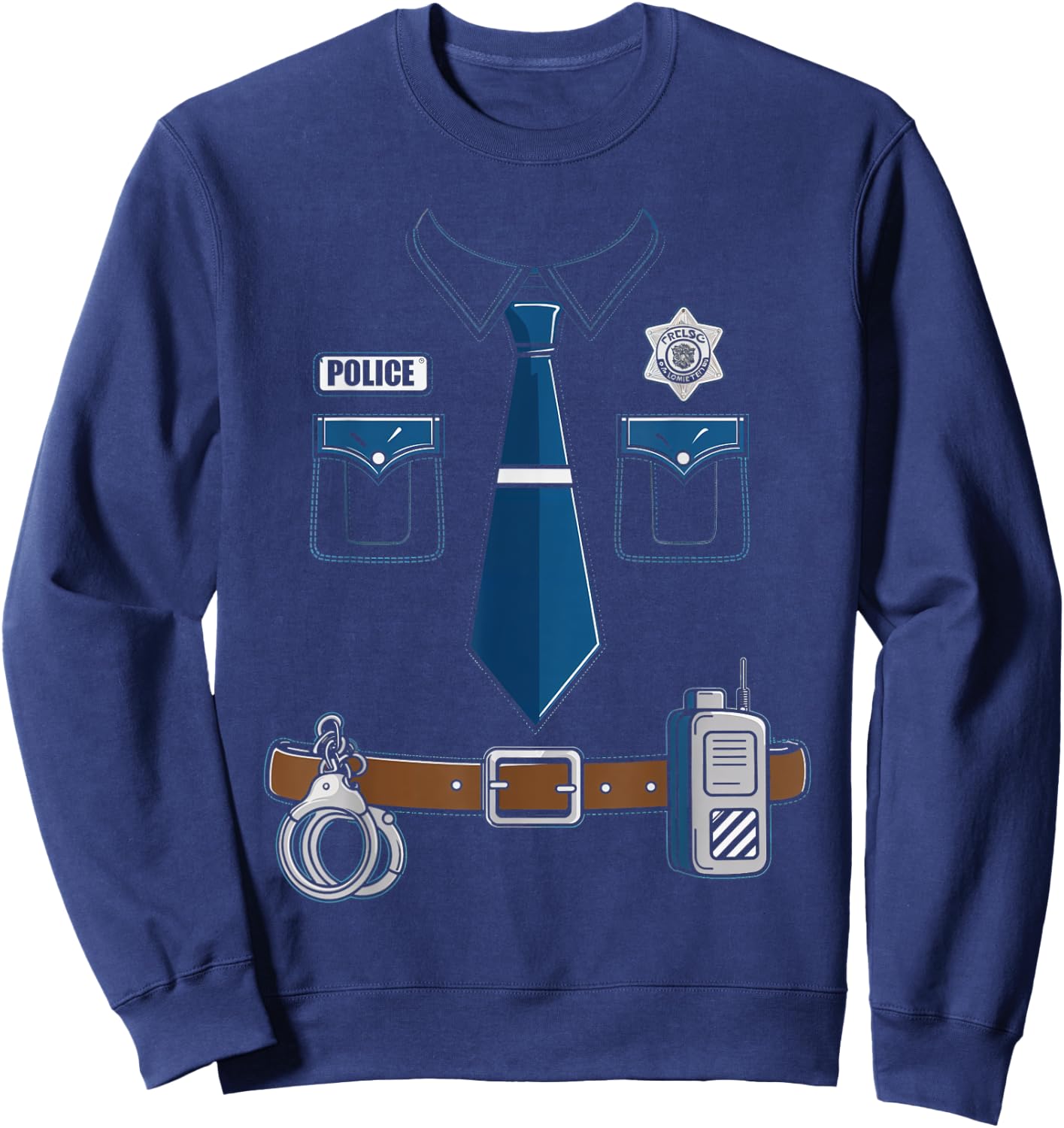 Police Costume Cop Uniform Officer Outfit Halloween Sweatshirt - Sweatshirt | Navy