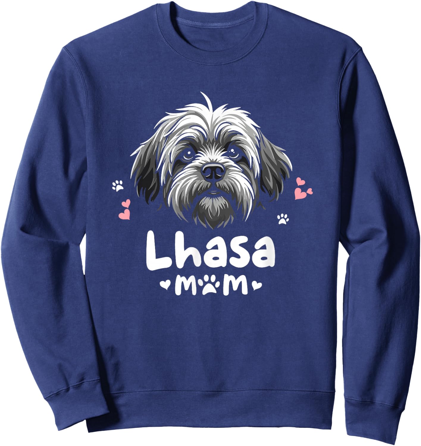 Lhasa Mom Lhasa Apso Dog Sweatshirt - Sweatshirt | Navy