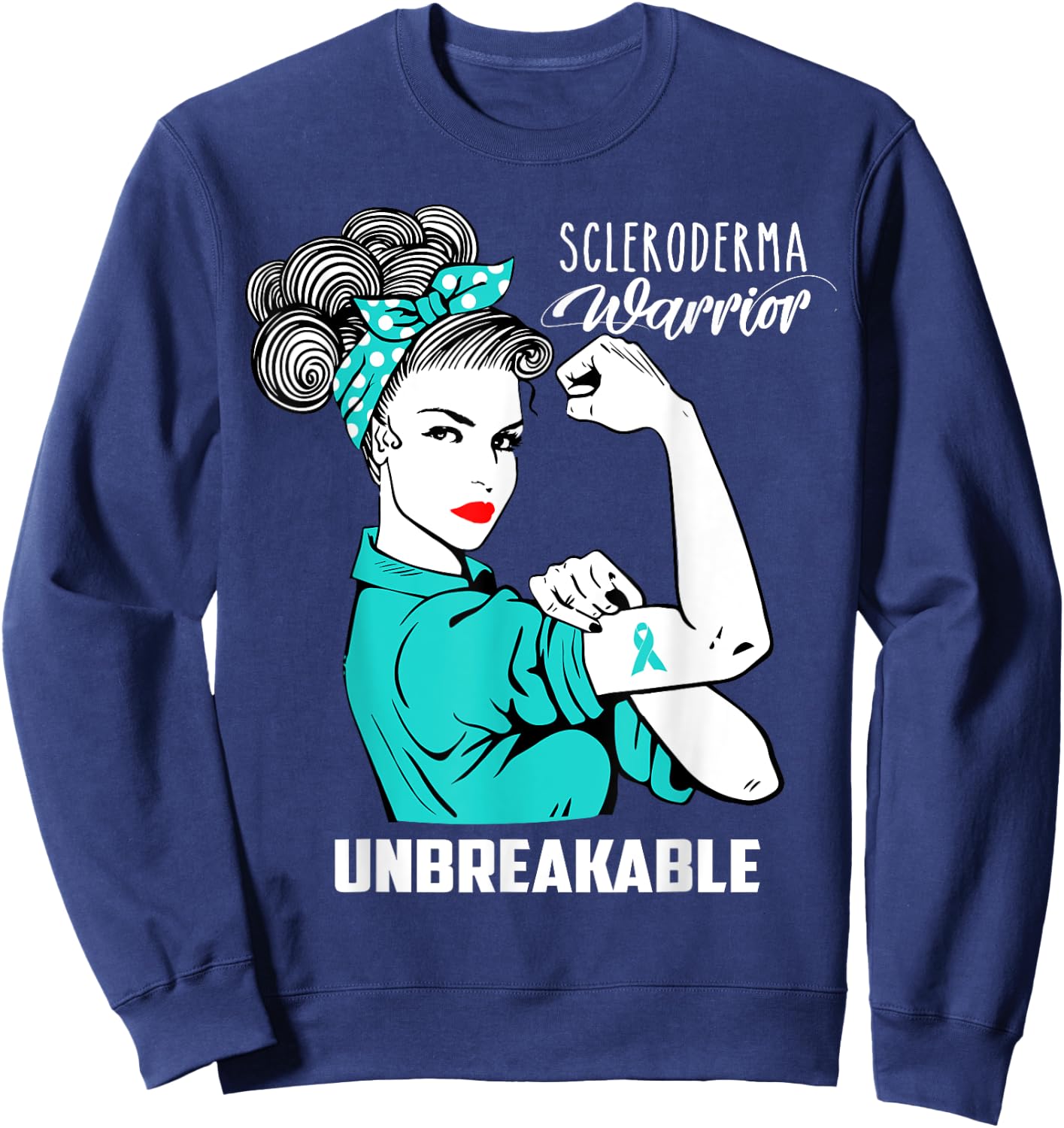 Scleroderma Warrior Unbreakable Shirt Awareness Gift Sweatshirt - Sweatshirt | Navy