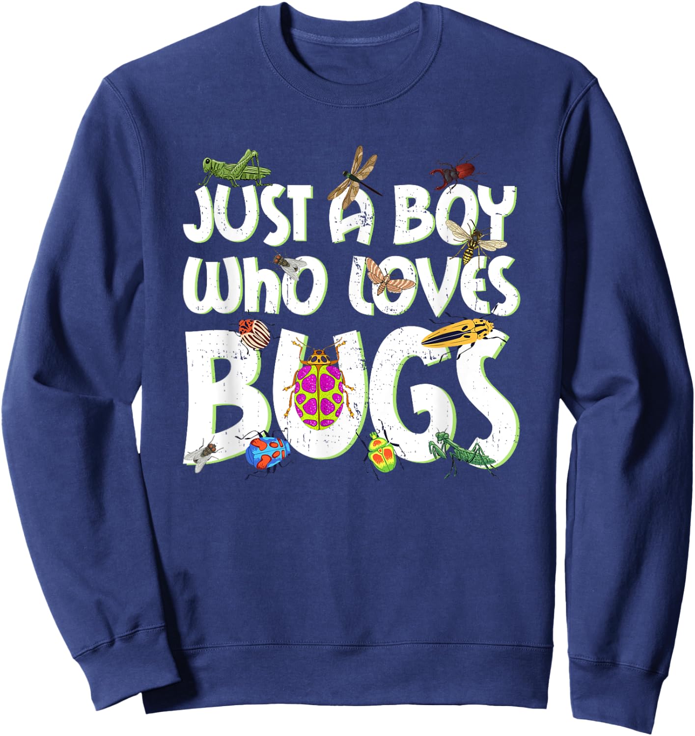 Just A Boy Who Loves Bugs Funny Kids Boys Sweatshirt - Sweatshirt | Navy