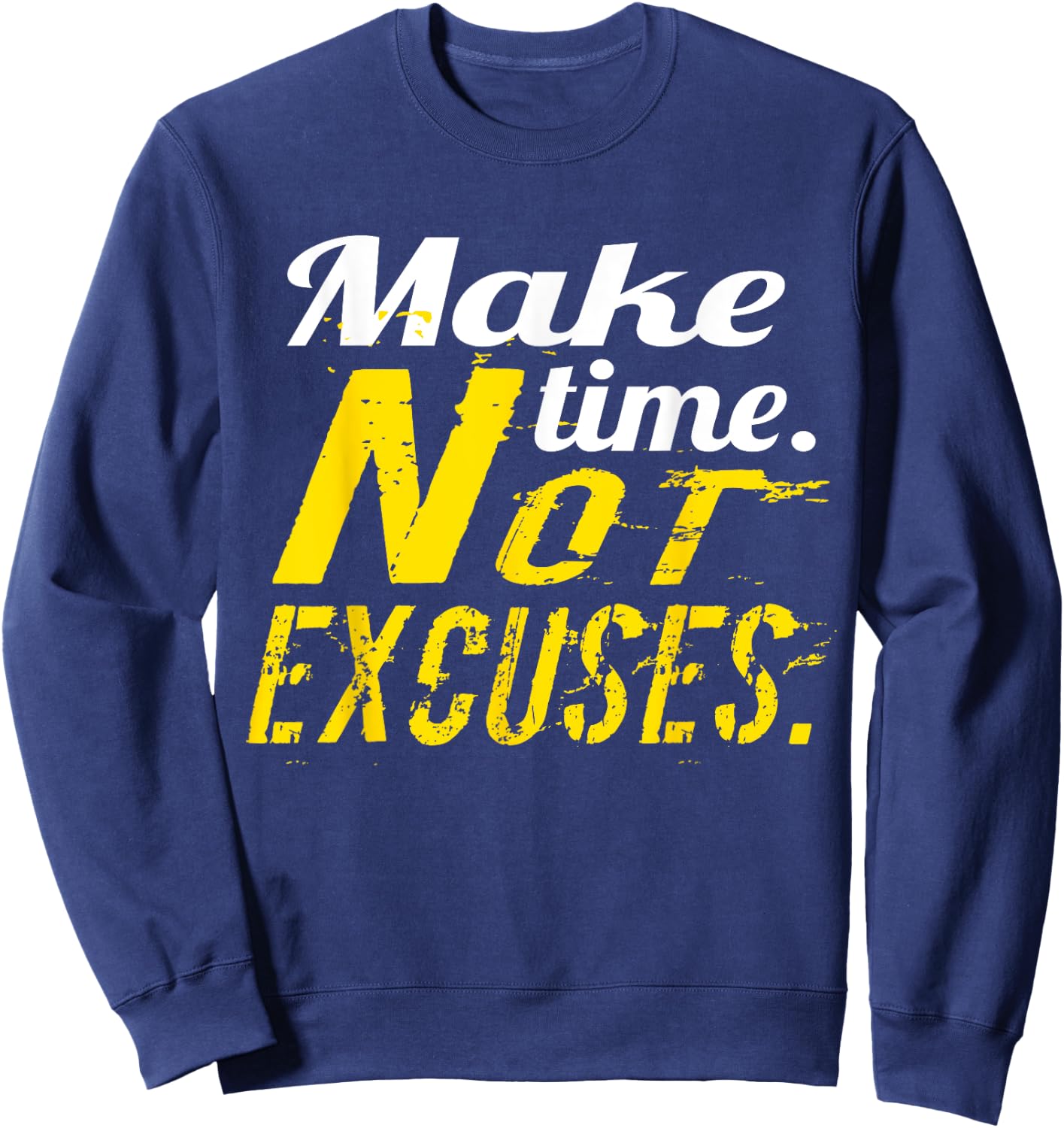 No Excuses gym & fitness workout motivation shirt Sweatshirt - Sweatshirt | Navy