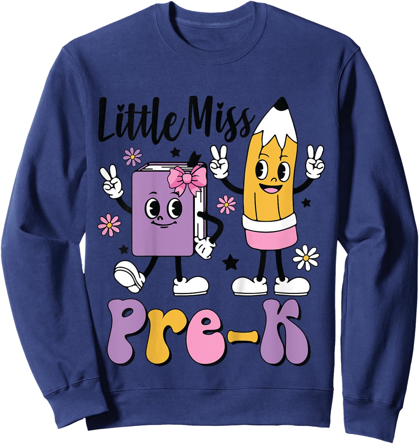 Little Miss Pre-K Kindergarten School toddler Girls Youth Sweatshirt - Sweatshirt | Navy
