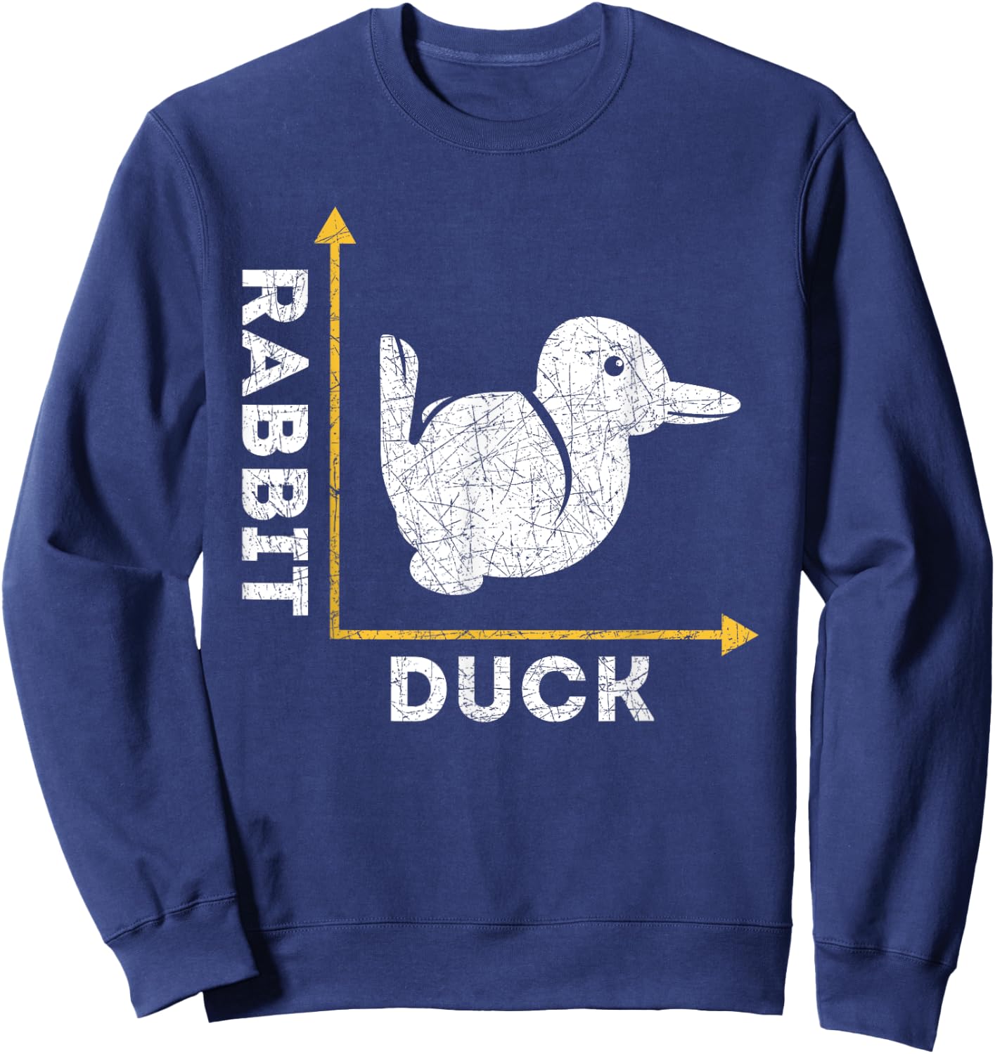 Funny Animal Lover Gift Optical Illusion Duck Or Rabbit Sweatshirt - Sweatshirt | Navy