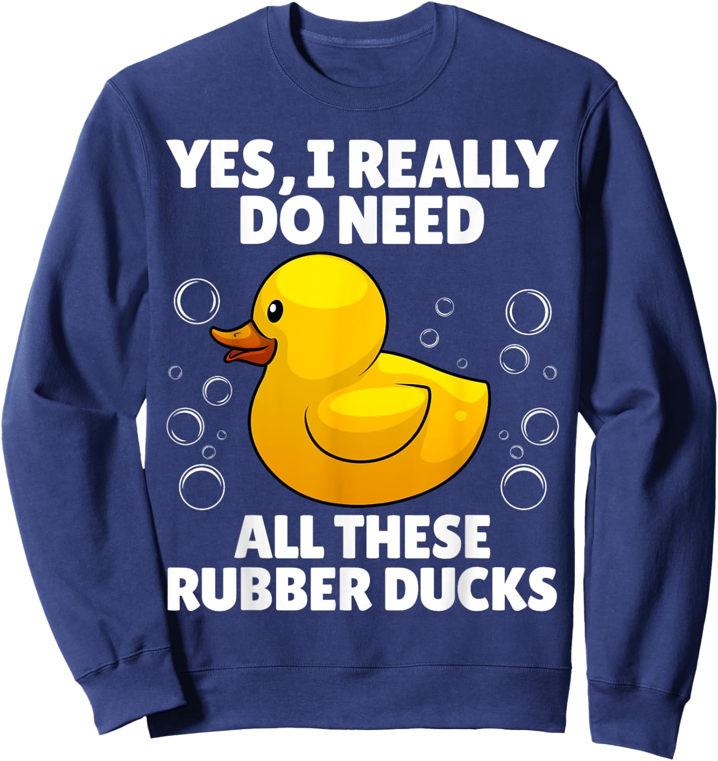 Rubber Duck Art Women Yellow Rubber Ducky Duck Lover Sweatshirt - Sweatshirt | Navy