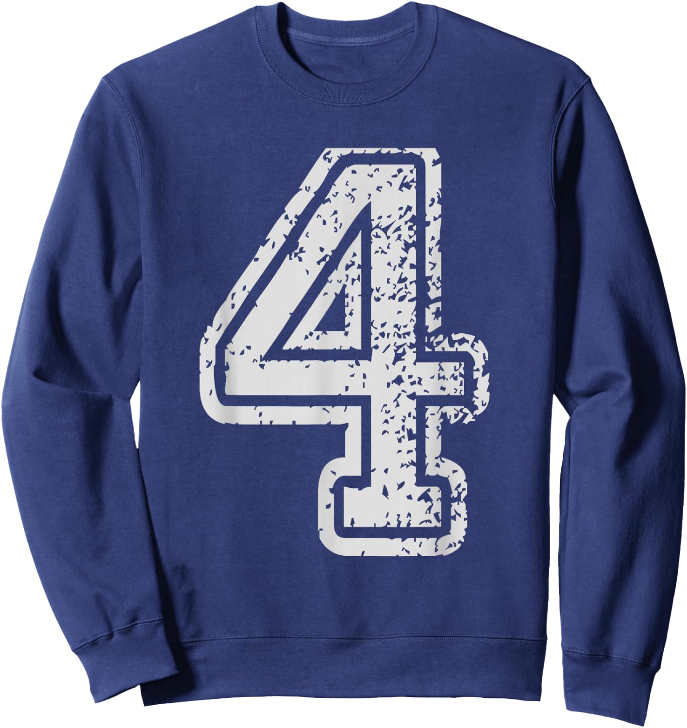 Team Jersey Uniforms Number 4 Four School Sports Birthdays Sweatshirt - Sweatshirt | Navy