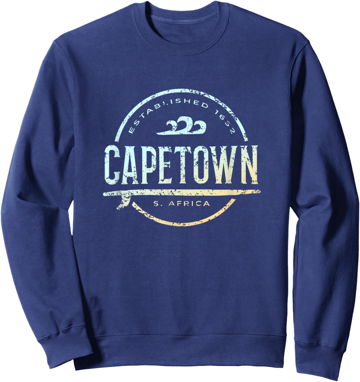 Capetown South Africa - Retro Capetown S Africa Vintage Surf Sweatshirt - Sweatshirt | Navy