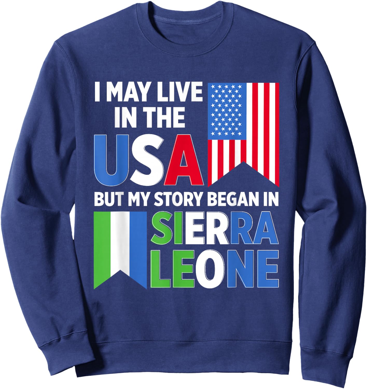 Sierra Leone Flag Sweatshirt - Sweatshirt | Navy