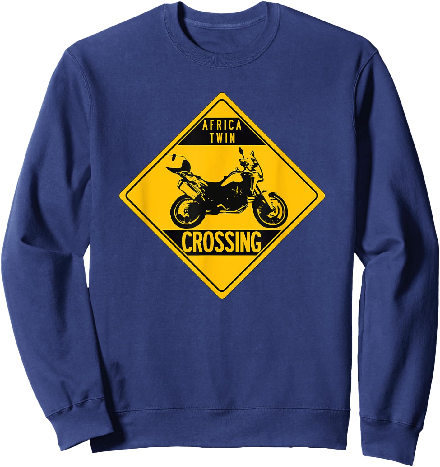 Enduro Motorcycle Designs Africa Twin Enduro - -Adults, Black, Small, Short Sleeve Sweatshirt - Sweatshirt | Navy