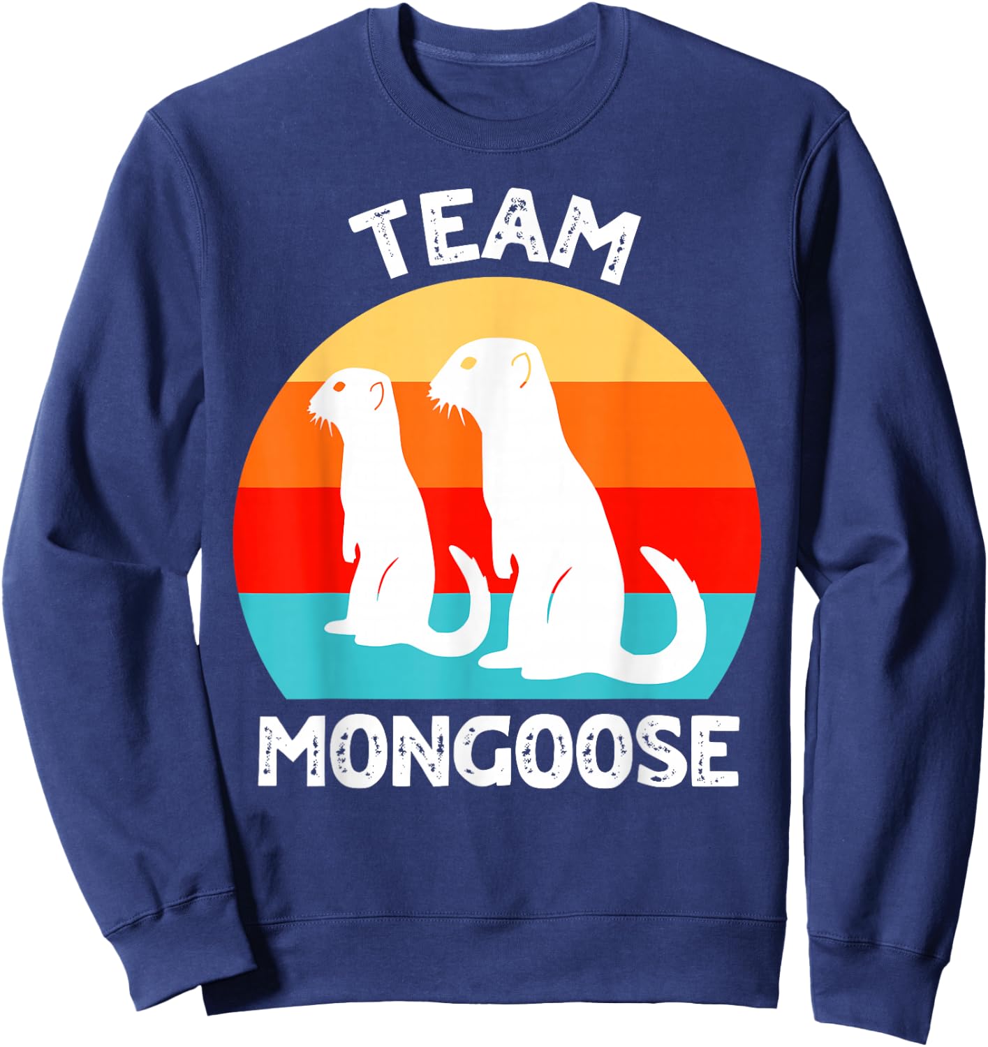 Funny Mongooses , Small, Black Sweatshirt - Sweatshirt | Navy