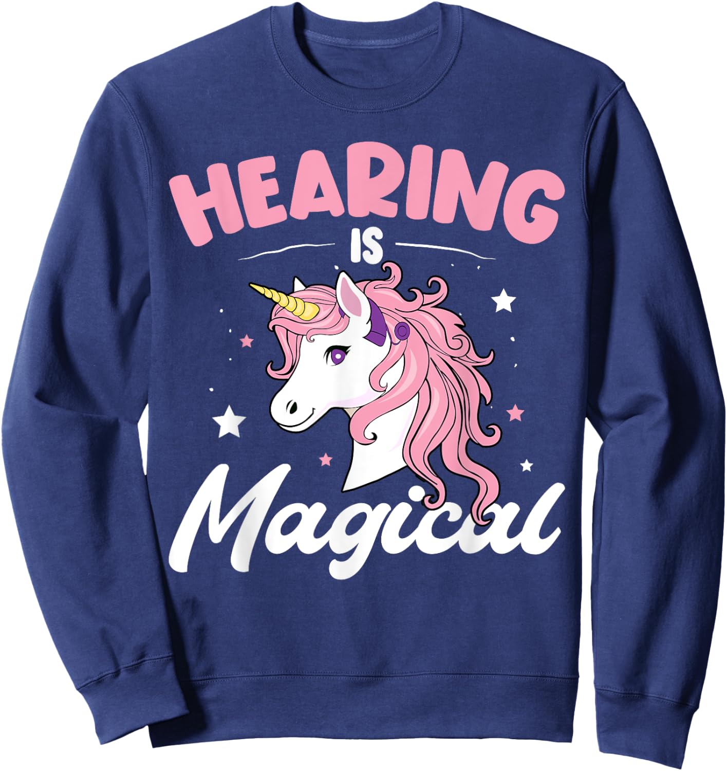 Unicorn Cochlear Implant For Hard Of Hearing And Deaf People Sweatshirt - Sweatshirt | Navy