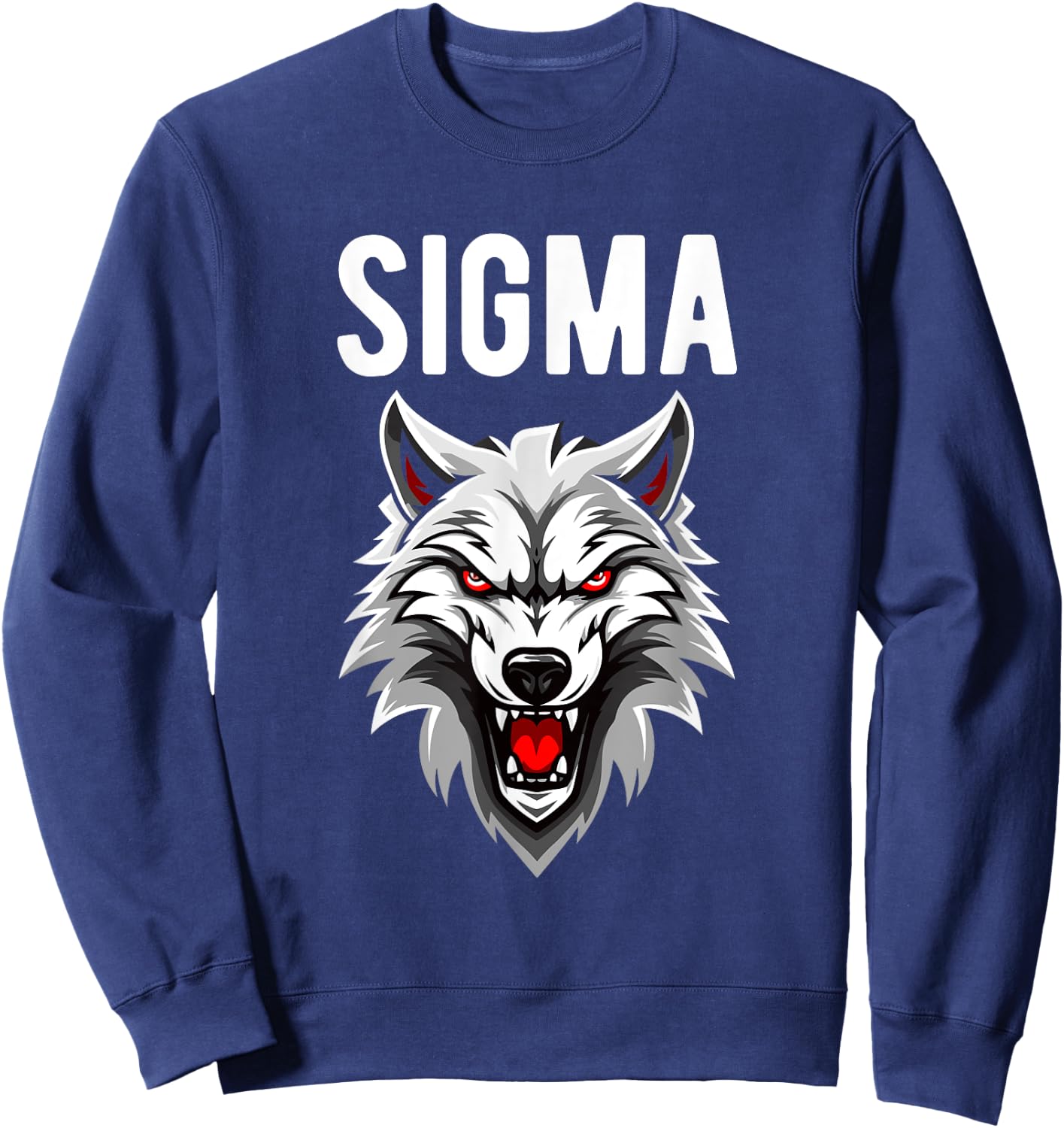 Lone Wolf Introvert Men Individualist Ironic Sigma Male Sweatshirt - Sweatshirt | Navy