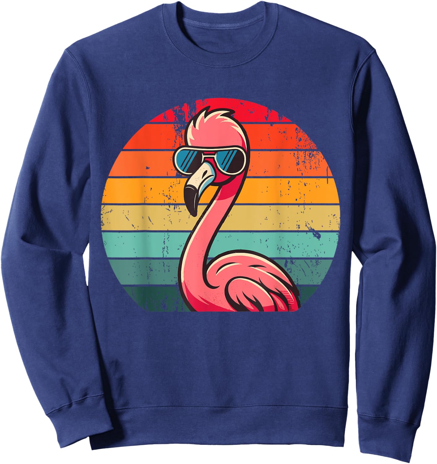 Pink Flamingo in Sunglasses Men Women Kids Funny Flamingo Sweatshirt - Sweatshirt | Navy