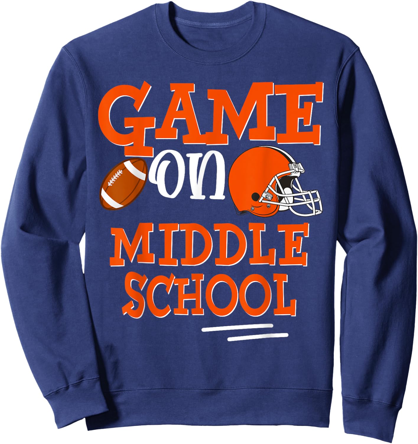 Football Game on Middle School Back to School Kid Boy Studen Sweatshirt - Sweatshirt | Navy