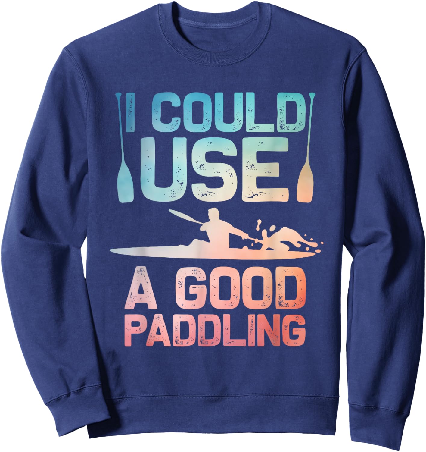 Cute Kayak Art Women Kayaking Kayaker Paddling Kayak Sweatshirt - Sweatshirt | Navy